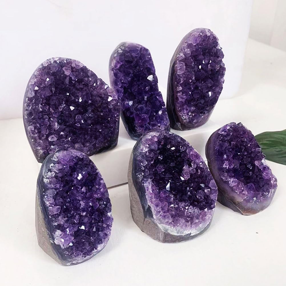 Amethyst Cluster Purple Amethyst Crystal Geode Crystals and Stones Home and Office Desktop Ornaments,100~150g