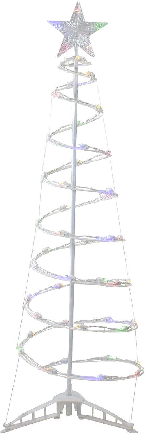 4ft LED Lighted Spiral Cone Tree Outdoor Christmas Decoration, Multi Lights