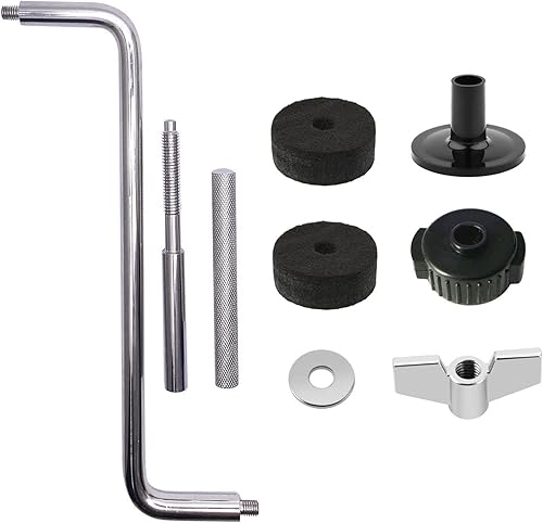 Miniatura 5 de Soporte de abrazaderas de extensión de tambor + brazo de pluma de platillo en forma de Z con tuerca de ajuste rápido para soportes y soportes de