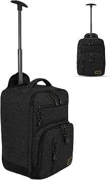 Bordlite Ryanair, EasyJet Cabin Approved Holdall on Wheels, 20L Hand Luggage Underseat Carry-On, Extendable Handle, Multi Pocket, Travel Bag - 40x20x25cm - Flight Bags for Men & Women - Black