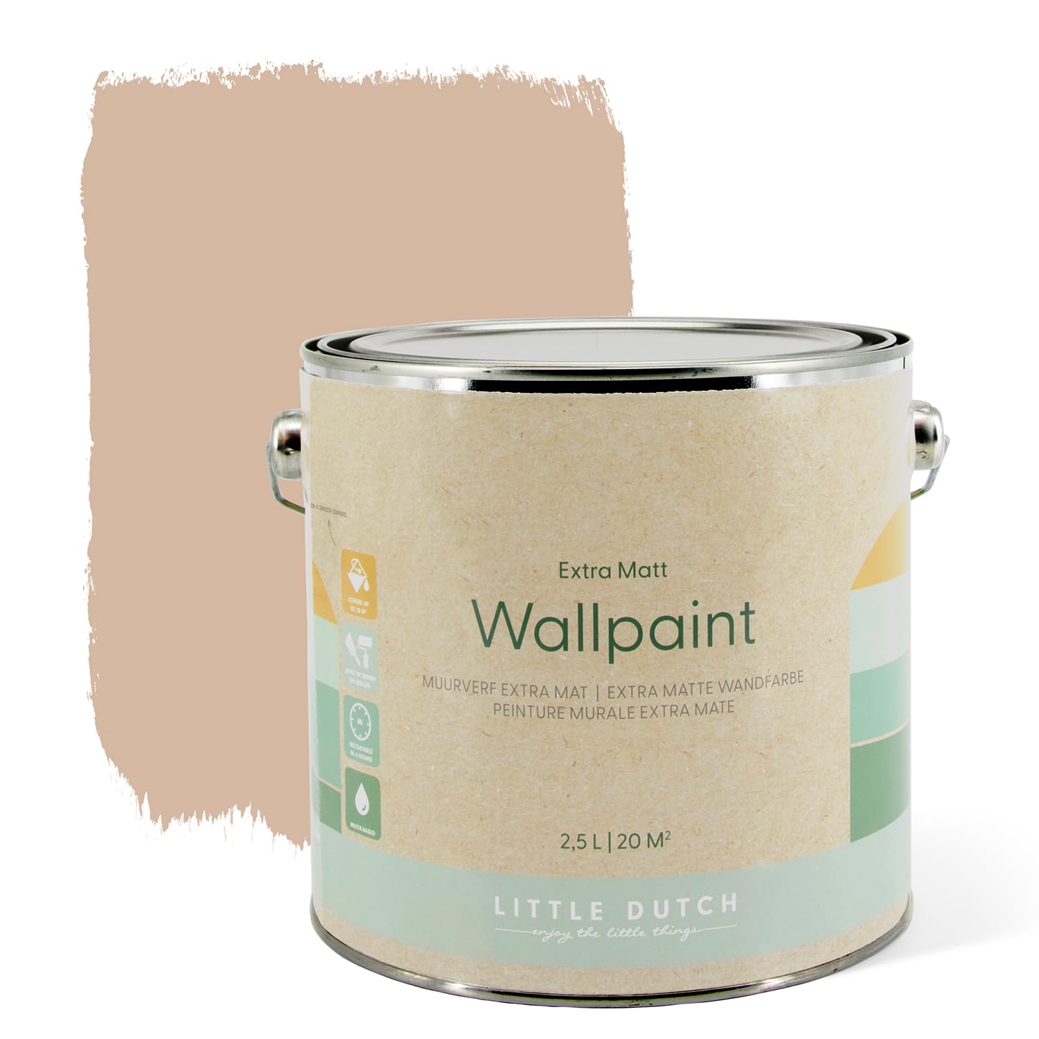 Little Dutch 8722 Wandfarbe Extra Durable - 2,5L - Pure beige