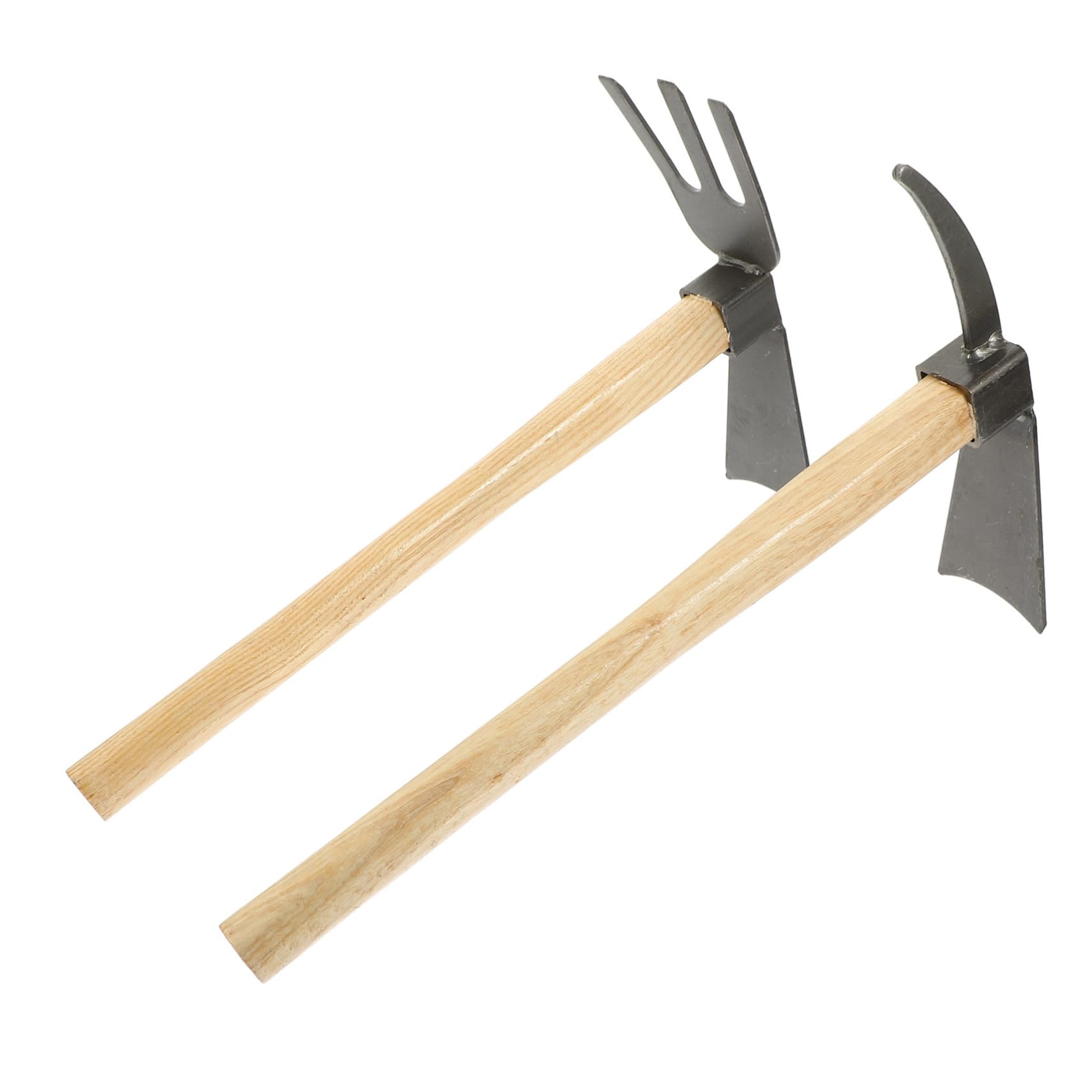Set di Mini Zappe da Giardino 2 Pezzi in Legno e Acciaio al Manganese