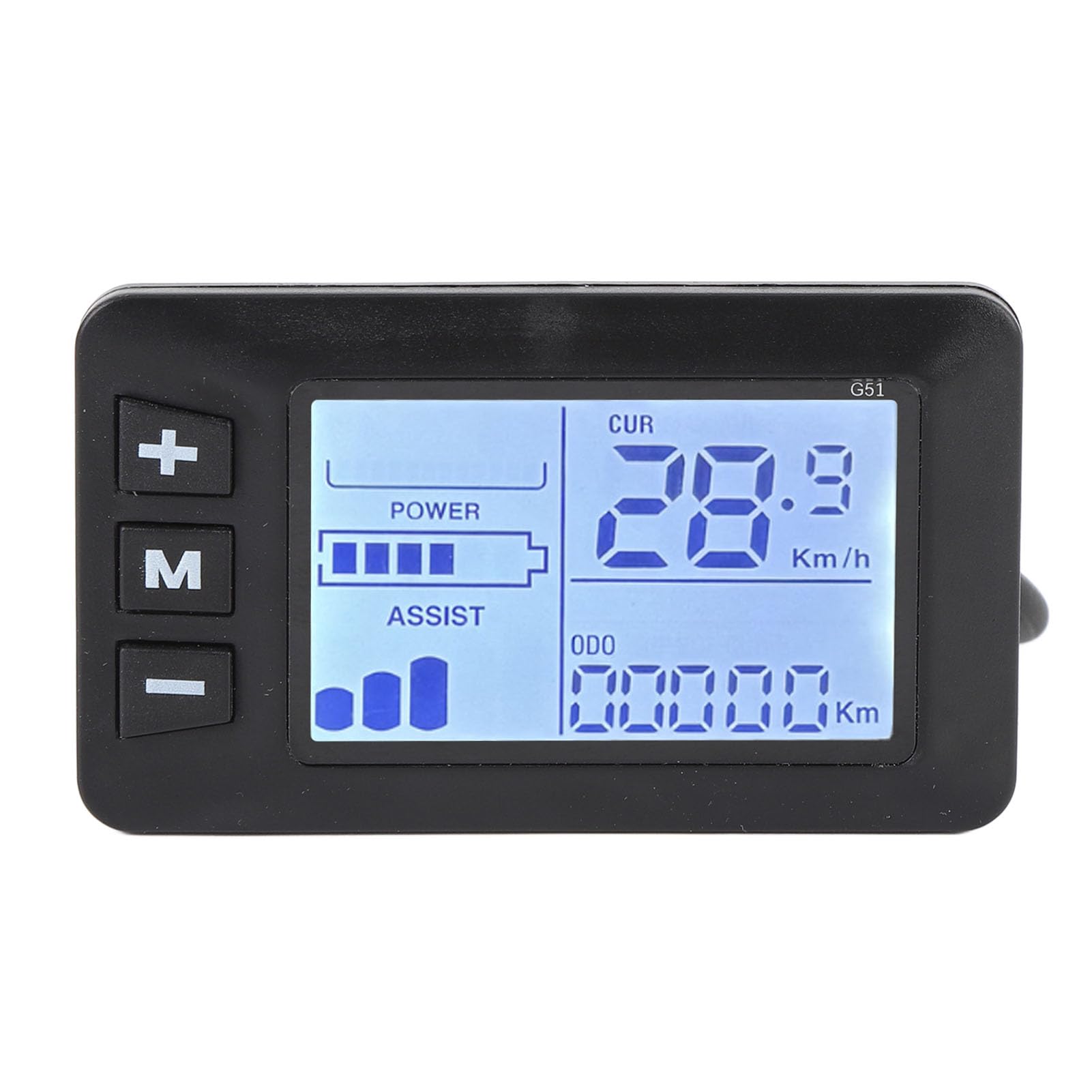 Bike Speedometer, Bicycle Odometer with LCD Display Control Panel, 5 Pin Connector, Bike Odometer for Electric Scooter Electric Bike Modification
