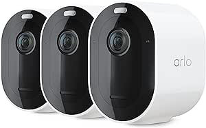 Arlo Pro 5S Spotlight Security Camera 2K HDR | Outdoor | Wireless | Dual-Band Wi-Fi Connects to Strongest Network|12X Zoom, 2-Way Audio, Color Night Vision,Live Stream(White, 3 Cameras) asin的图片