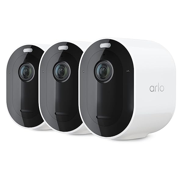 Arlo Pro 5S Spotlight Security Camera 2K HDR | Outdoor | Wireless | Dual-Band Wi-Fi Connects to Strongest Network |12X Zoom, 2-Way Audio, Siren, Color Night Vision,Live Stream(White, 4 Cameras)