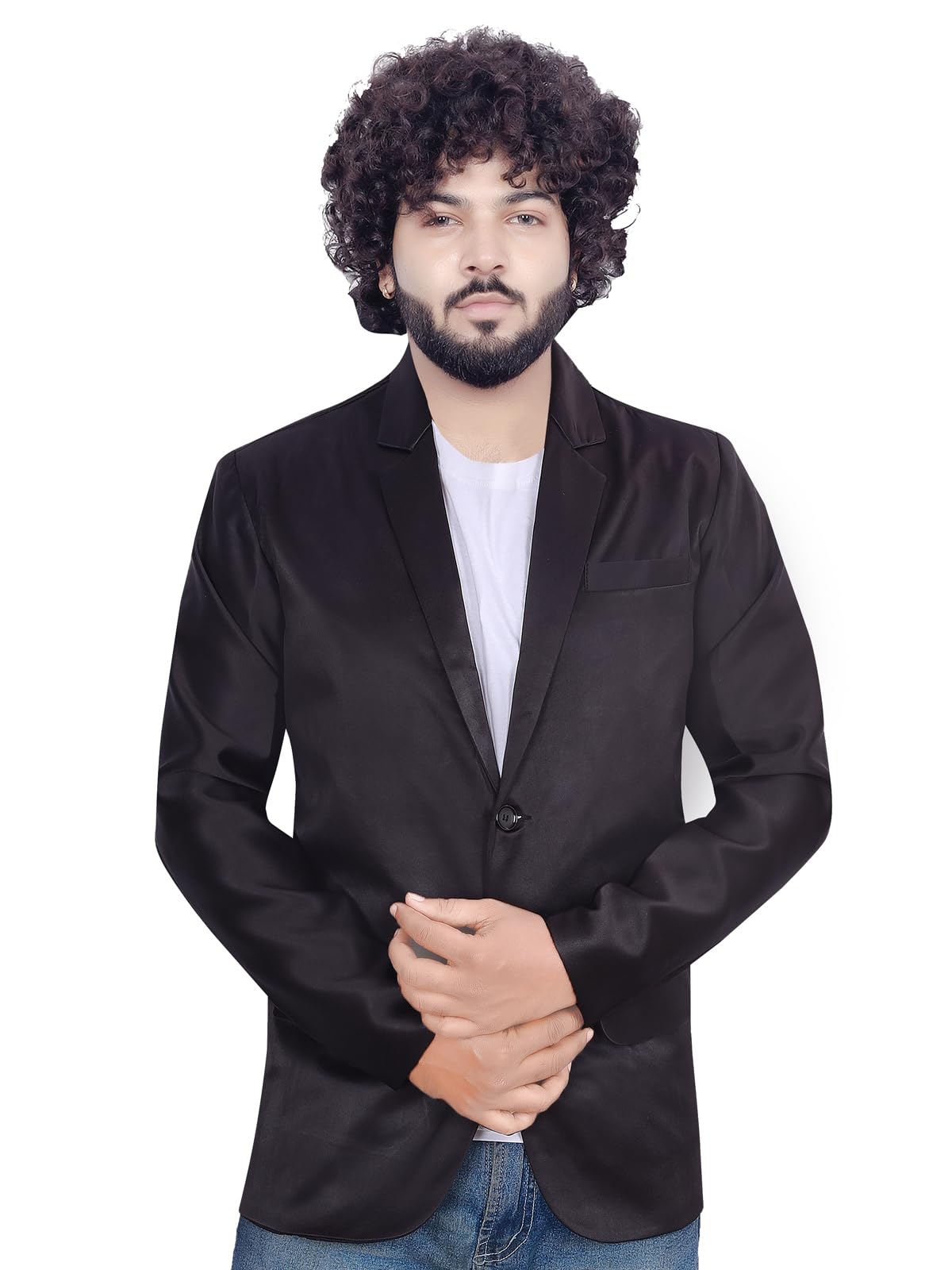 click one Men's Slim Fit Single Breasted Blazer-picture-51