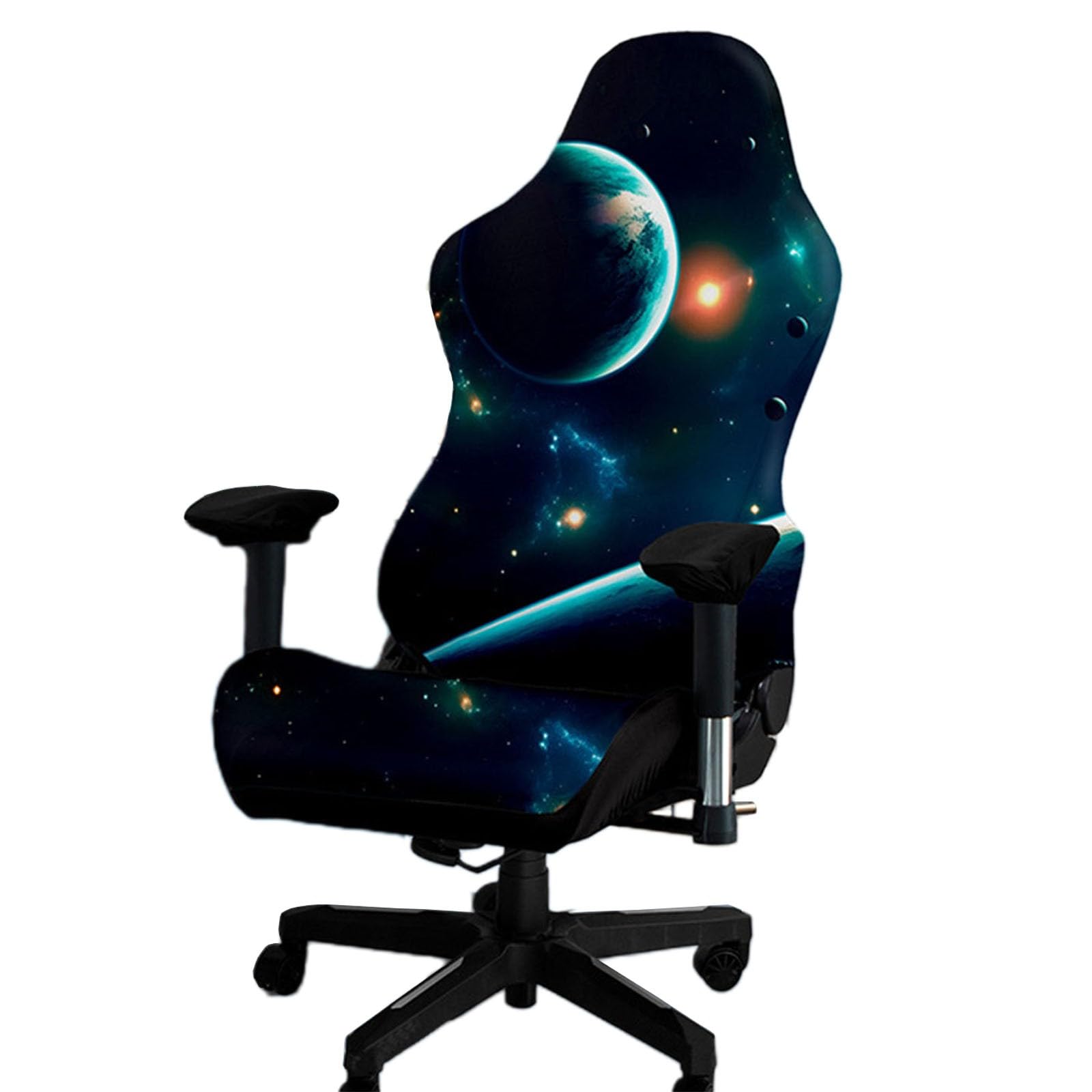 Kitegrese Printed Gaming Chair Slipcover, Cat Scratch Proof Stretchable Game Chair Cover with Arms Cover(E)