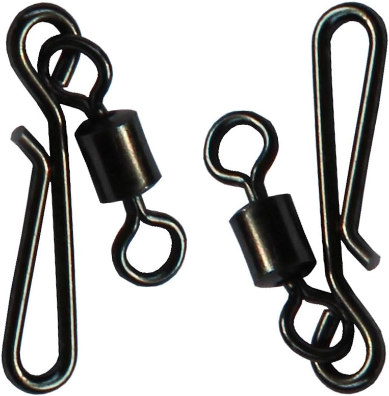 Jumping fish 50pcs Fishing Swivel Snap Connector Fast Change Hook Clip Rolling Oval Ring Link