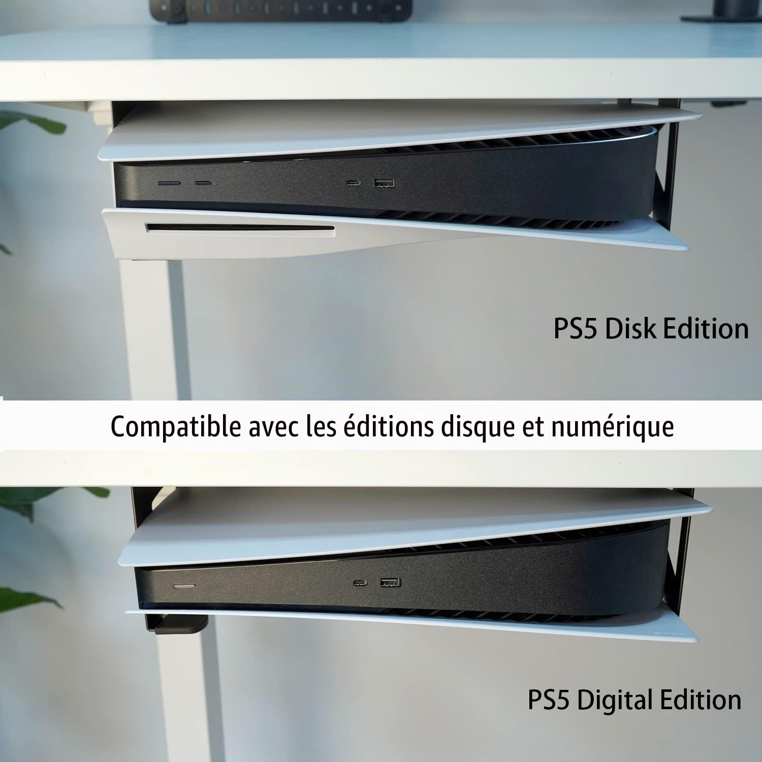 Monzlteck DP-05 Support de Bureau pour PS5/PS5 Slim, Support furtif Compatible avec Disque PlayStation 5 et Console numérique Edition numérique, économie d'espace, DP-05