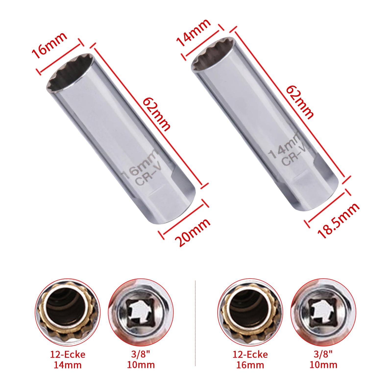 Chiave Per Candele Auto 16mm BASTOUR - Magnetica, Per Rimozione Candele, 3/8'' - Foto 9