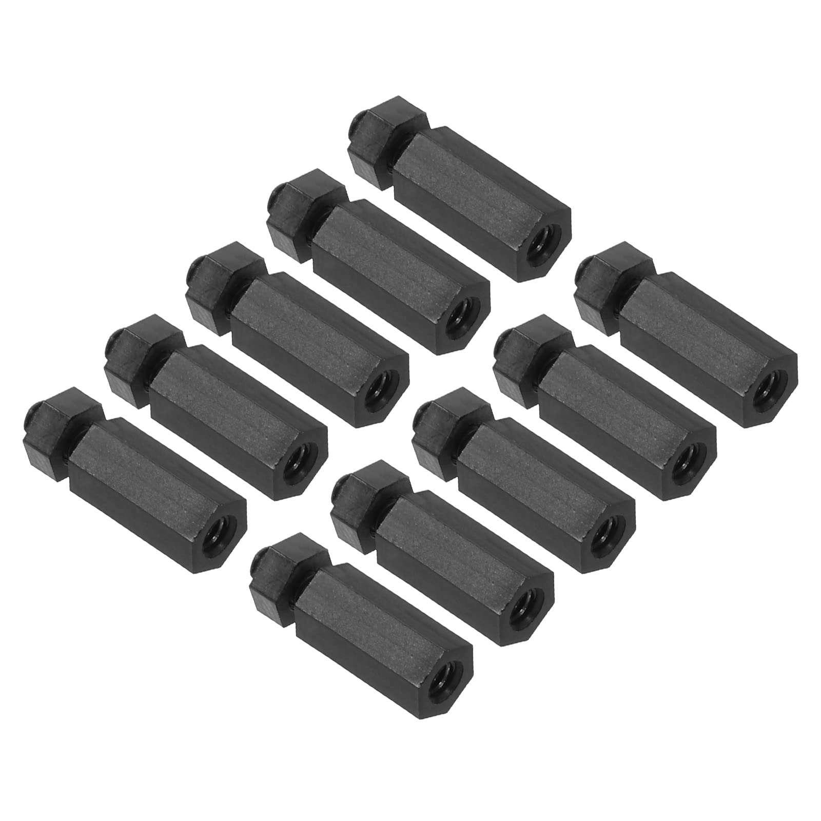 PATIKIL M2.5 Nylon Hex Standoff Screws Nuts, 50 Pack PCB Male Female Threaded Kit for Motherboards, Computer Cases, Circuit Boards, Electronics (10mm+5mm, Black)-image-23