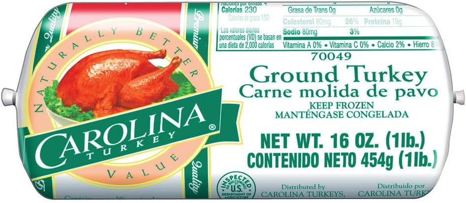 Carolina Ground Turkey, 1 Pound Chub -- 12 per case.