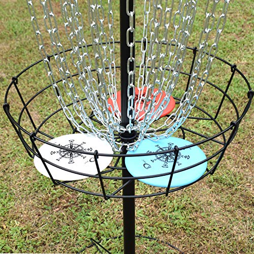 Pro 24-Chain Portable Disc Golf Basket- Disc Golf Target With Storage Bag,3 Discs,Black #TOP7
