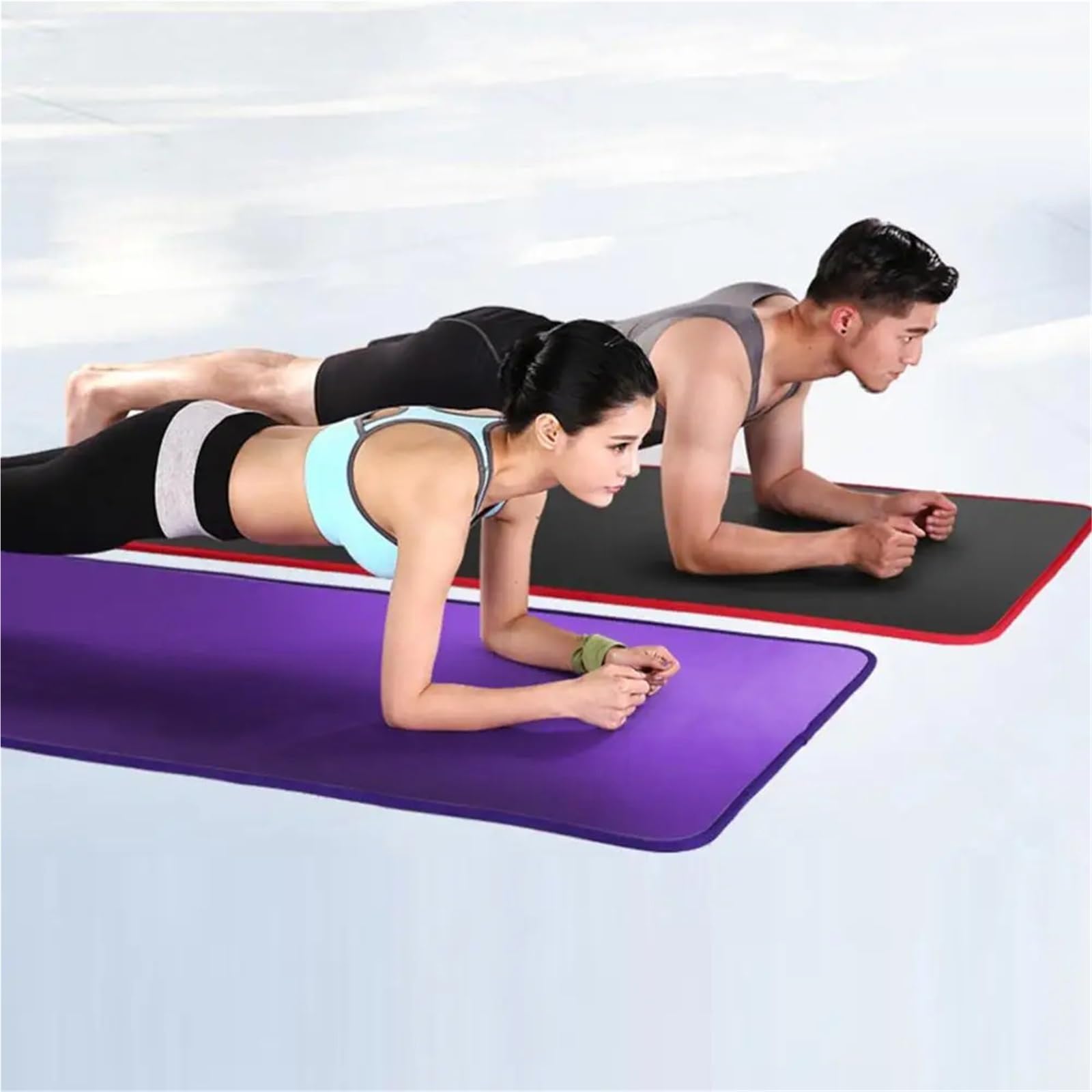Esterilla de yoga gruesa para hacer ejercicio, antideslizante, gruesa, para gimnasio, deportes, pilates, pilates, estiramiento, gimnasia, gimnasio y campamentos