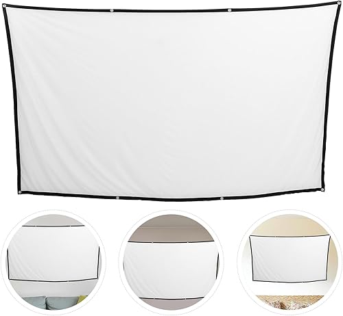 Miniatura 2 de Kisangel Pantalla de proyector portátil plegable para uso en interiores y exteriores, pantalla de proyección de película de poliéster de alta