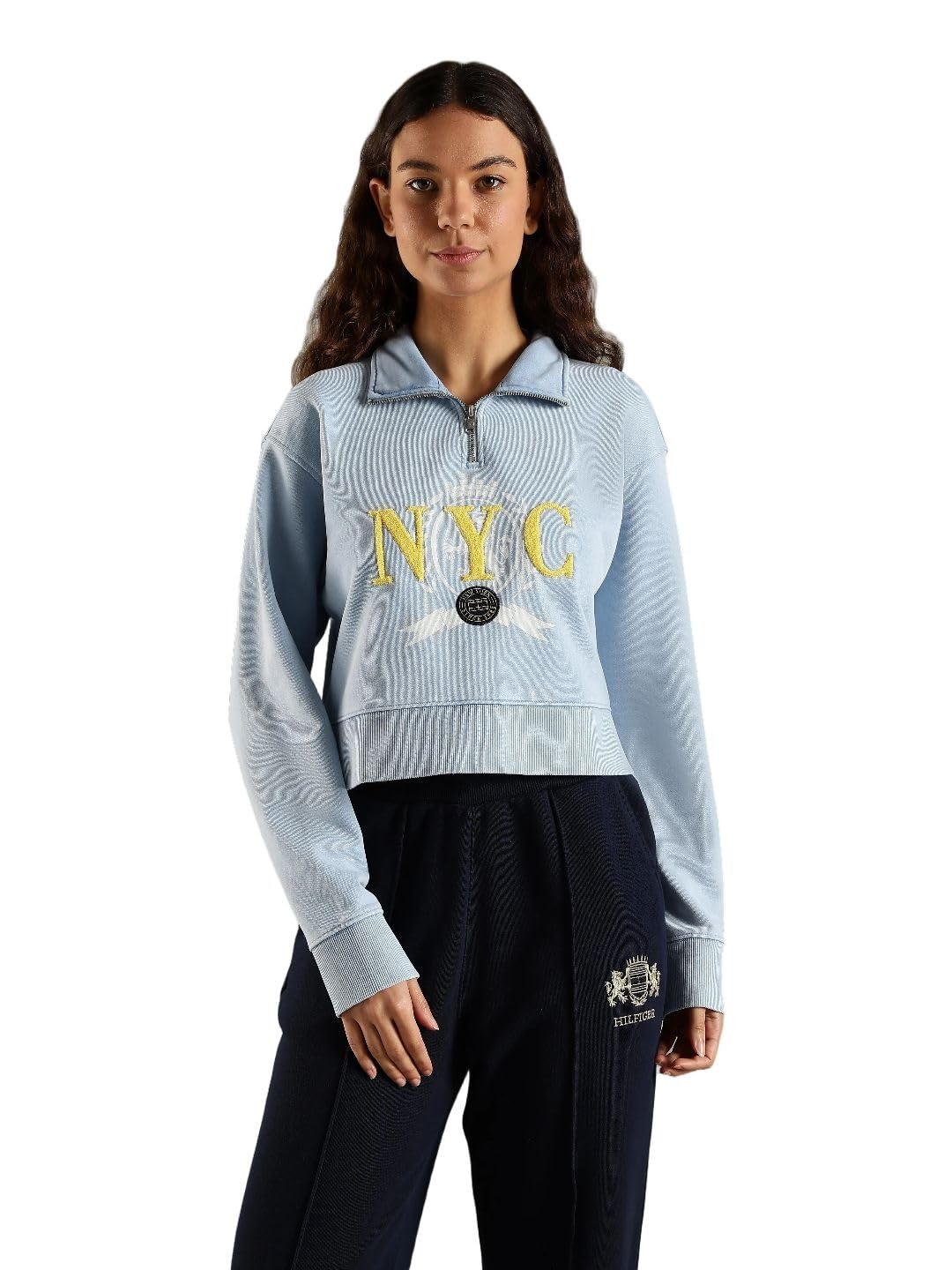 Relaxed fit Cotton Half-Zip Neck Sweatshirt-image-21