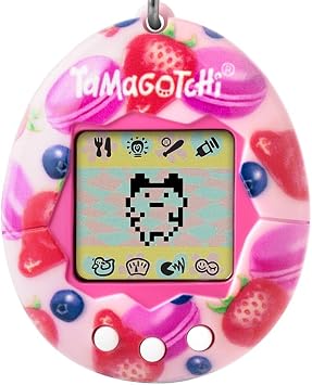 Bandai Tamagotchi Original Berry Delicious Shell | Tamagotchi Original Cyber Pet 90s Adults and Kids Toy with Chain | Retro Virtual Pets are Great Boys and Girls Toys or Gifts for Ages 8+