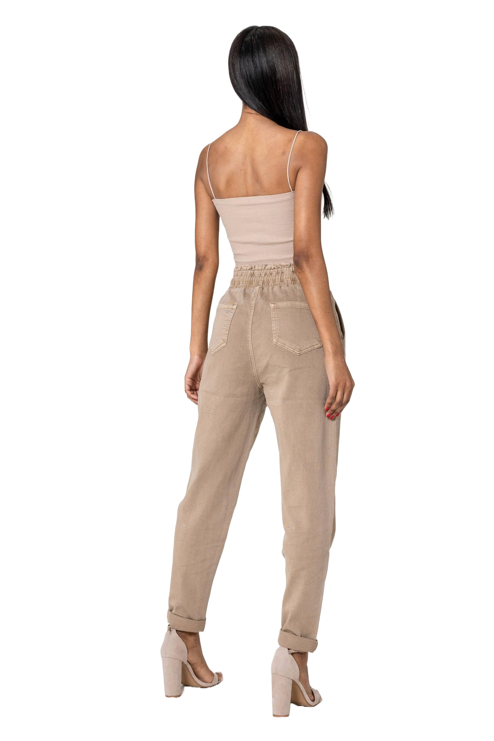 Nina Carter P500 Jean décontracté pour femme, style jogging, taille haute, pantalon de jogging, jeans d'été