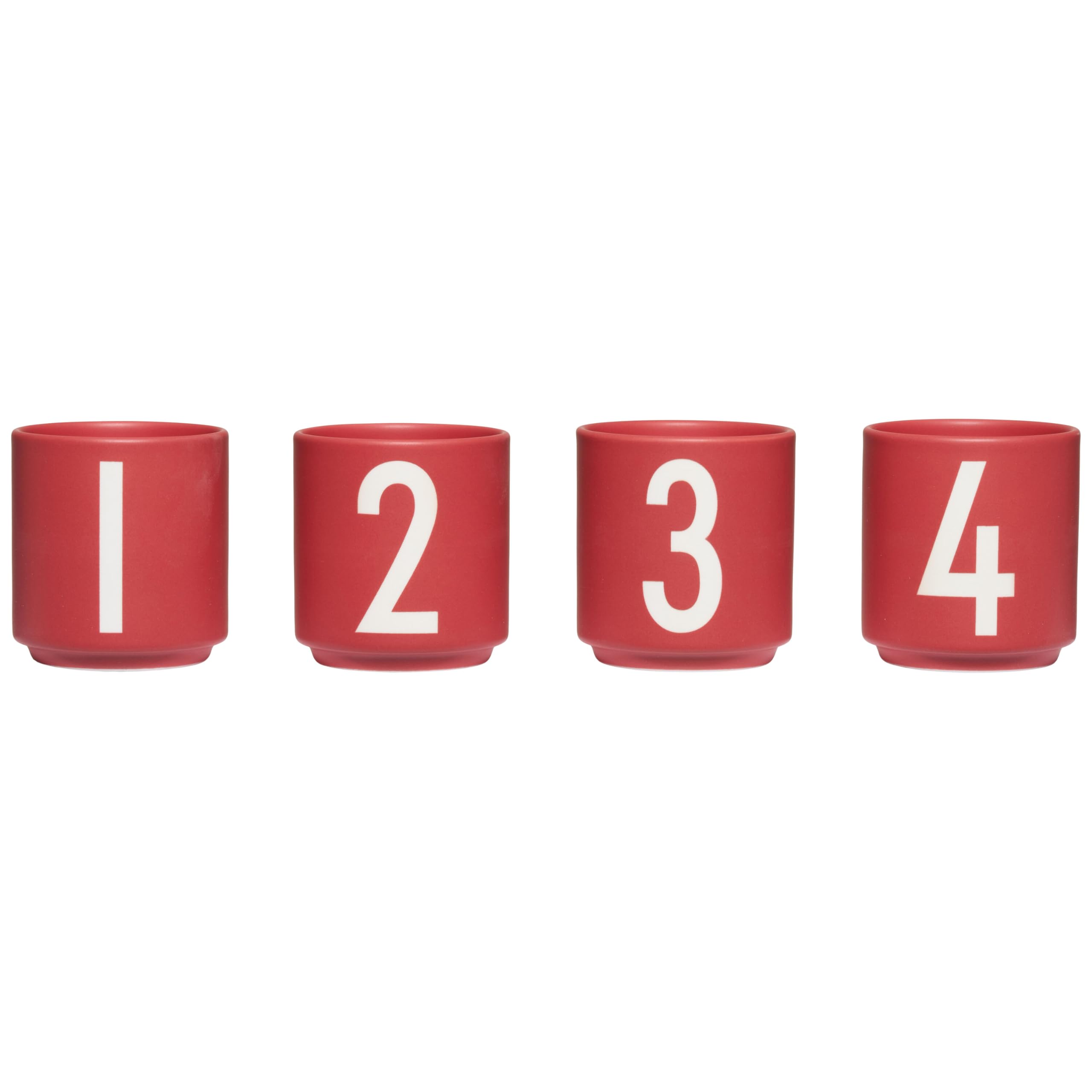 Design Letters Set di 4 Tazze Espresso | Tazzine da Caffè in Porcellana con Lettere Incise | Tazze Caffe Perfette per la Decorazione della Tavola o come Porta Candele | Tazzine Caffe Particolari 50 Ml