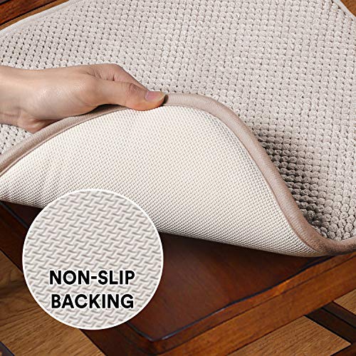 Chair Cushion Pads With Ties Non Slip Honeycomb Memory Foam Seat Chair Cushion Pads Premium Comfort Memory Foam Chair Pads/Cushions Square 16" X 16" Seat Cover, 6 Pack, Sand #TOP3