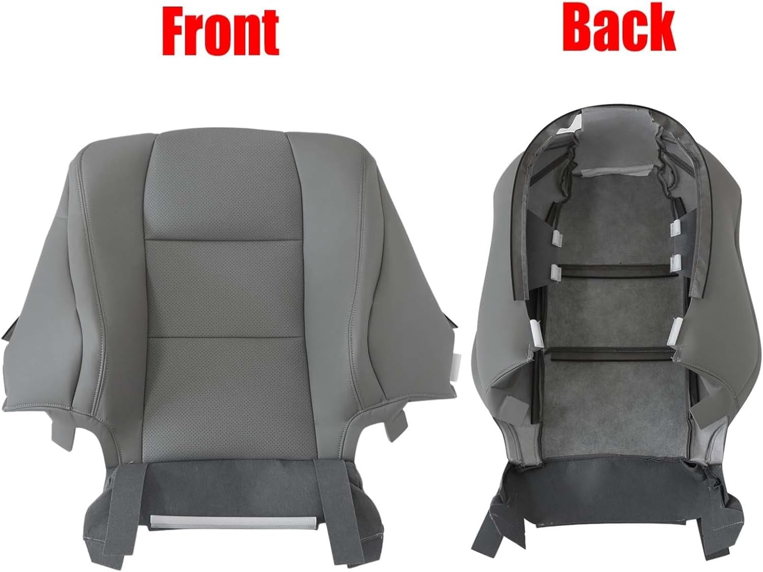 NLQR Front Driver & Passenger Bottom & Top Lean Back Replacement Perforated Seat Covers Gray Microfiber Leather Compatible with Acura TL 2005 2006