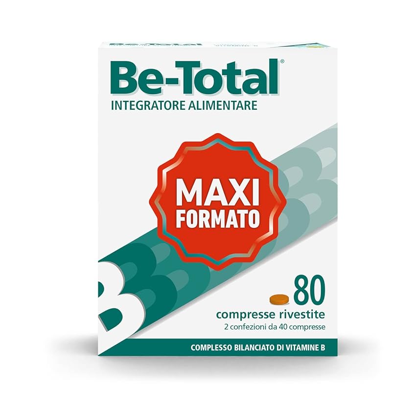 Immagine del prodotto Be-Total Compresse Integratore Alimentare di Vitamina B per Adulti, più Energia e meno Stanchezza, Senza Glutine e Senza Lattosio, 80 Compresse (bipack)