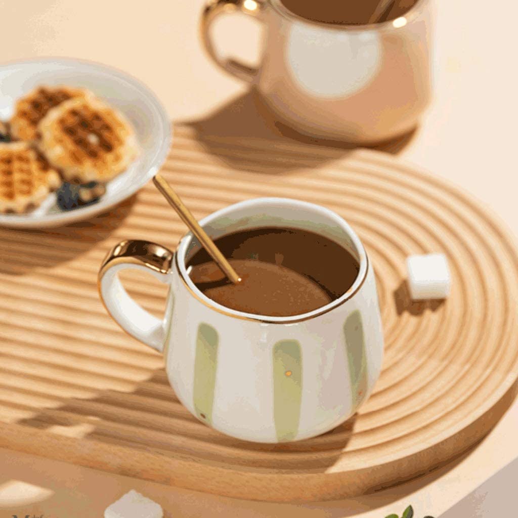 FiliżAnki Kubek PodróżNy Duży Kubek Do Kawy 13,4 Uncji, Ręcznie Malowany Kolorowy Kubek Porcelanowy-ceramiczne Kubki Do Picia Restauracji Kawa Kubek Kubek (Blue : Bronze)