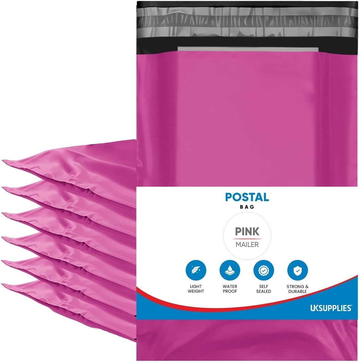 UK SUPPLIES LIMITED Pink Mailing Bags Waterproof Peel & Seal Envelopes (Pick Any Sizes & Qty) Parcel Mailing Bags for Posting Clothes Parcel Mailers (X-Large, 14" x 21") 10 Pack