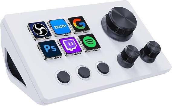 Treaslin N3 Programmable Stream Controller Deck with LCD Keys&Knobs-Custom Macro Keypad for Streaming(OBS,Twitch,YouTube),Content Creation (Adobe)&Gaming-Win&Mac