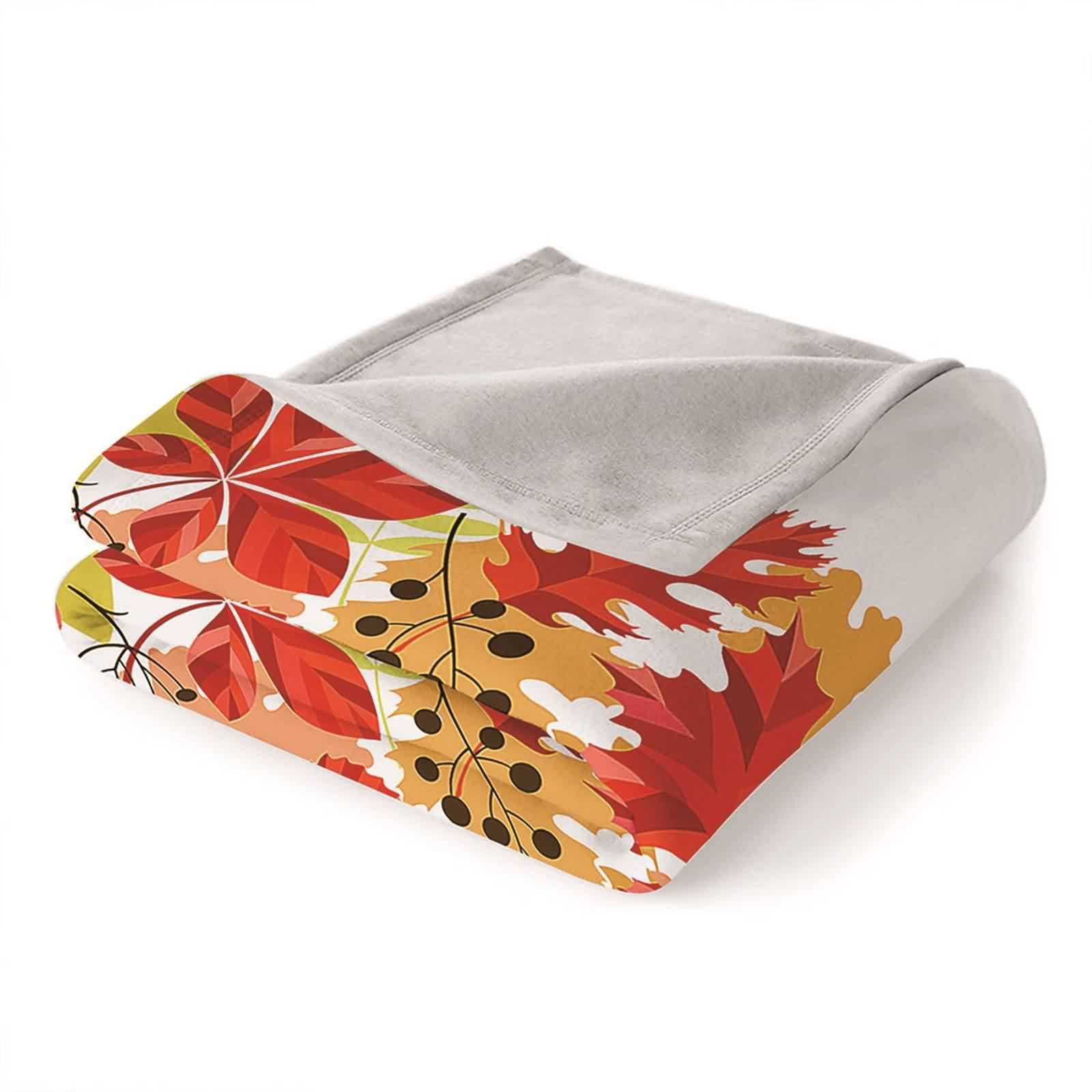 Fleecedecke 150x200 Orange, Kuscheldecke Opa Flanell Früchte Pflanzen Flanelldecke Blanket Weich Warm Wohndecke Sofa Bett Geschenk