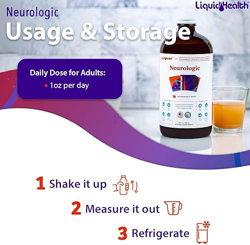 Miniatura 4 de LIQUIDHEALTH Suplemento de enfoque neurológico, suplemento nootrópico para función cognitiva, memoria y enfoque con ginkgo biloba, colina, L-teanina