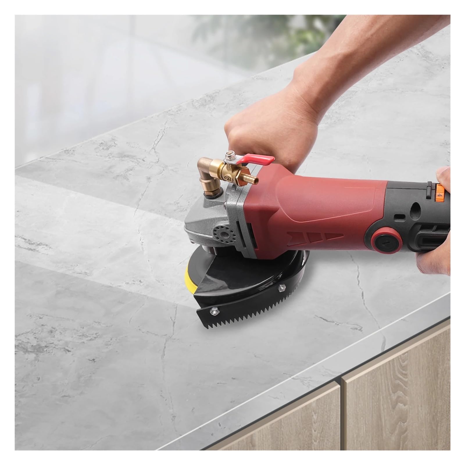Lucidatrice a umido da 860 W, lucidatrice a portatile a 6 velocità, levigatrice ad acqua, for pavimenti in marmo, cemento e pietra