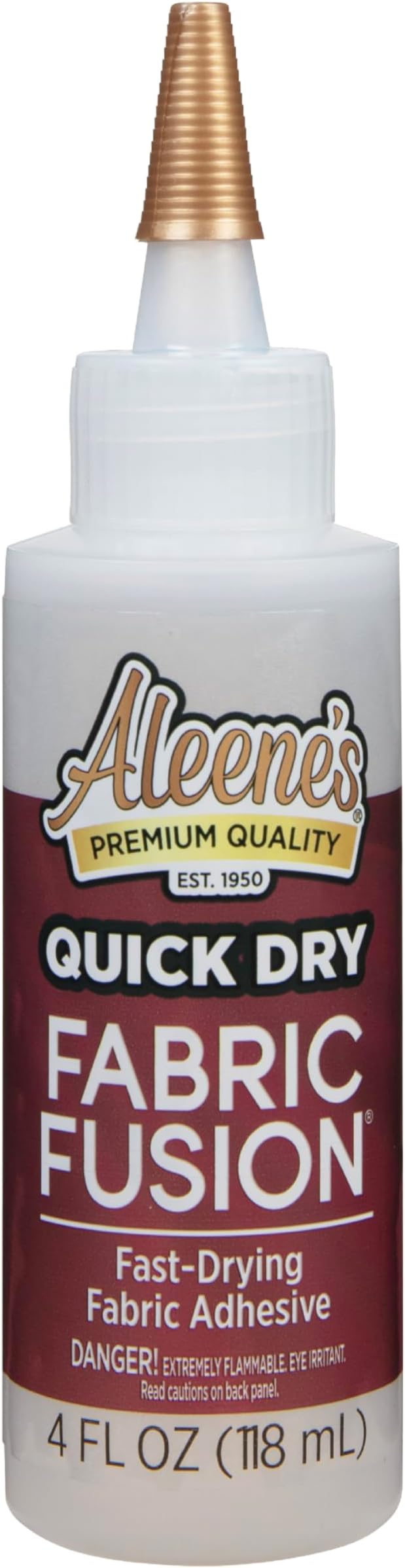 Quick Dry Fabric Fusion, Fast-Drying Permanent Fabric Glue, Stong Bond Dries Soft and Clear in Minutes, 4 fl oz