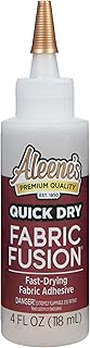 Aleene's Quick Dry Fabric Fusion, Fast-Drying Permanent Fabric Glue, Stong Bond Dries Soft and Clear in Minutes, 4 fl oz