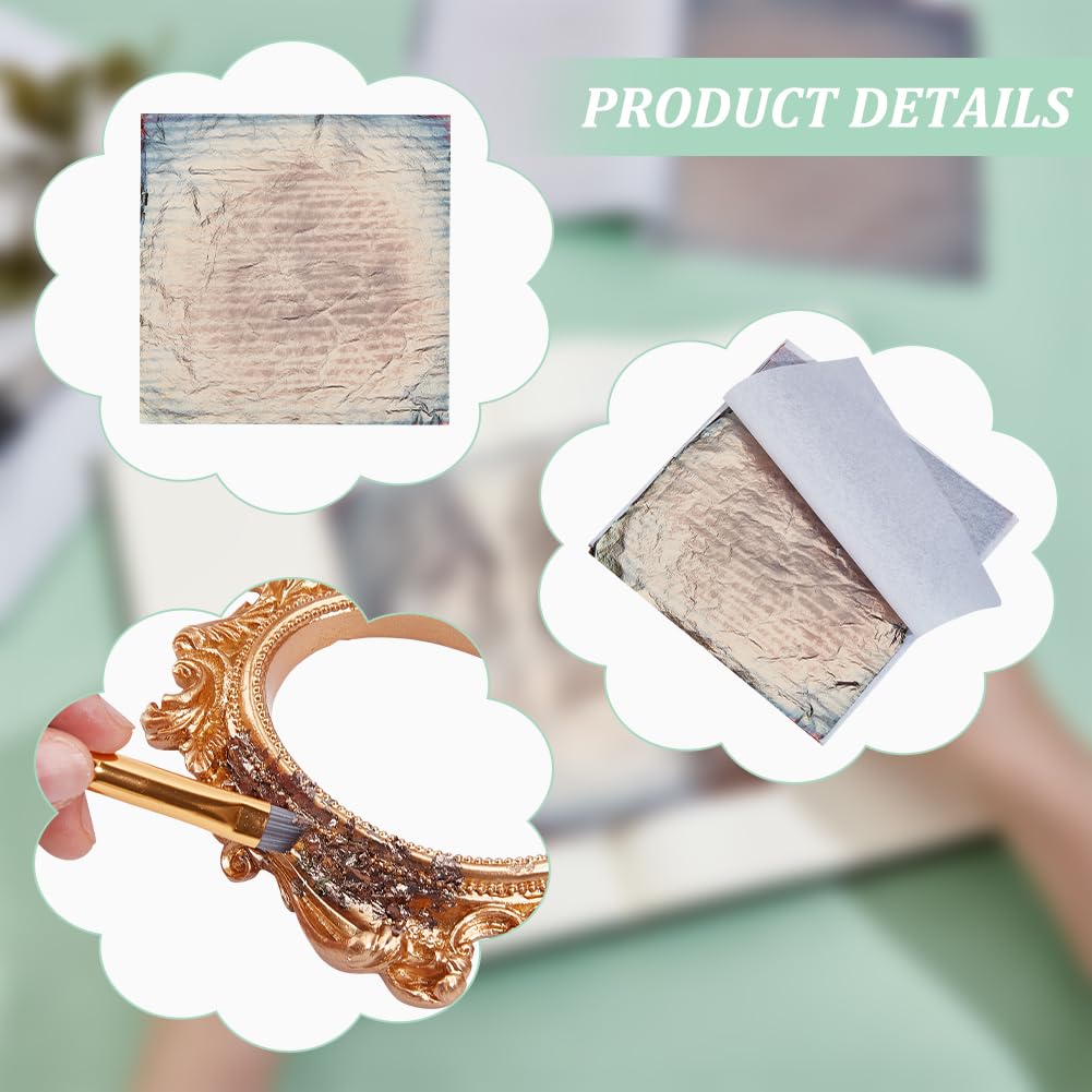 MAYJOYDIY 50 Stück Antike Blattgoldblätter 14×13.7cm Imitation Goldfolie Papier Blatt vergoldet Handwerk Folie Blatt Für DIY Nagelmalereien Handarbeiten Bilderrahmen Skulpturen Möbelkunst