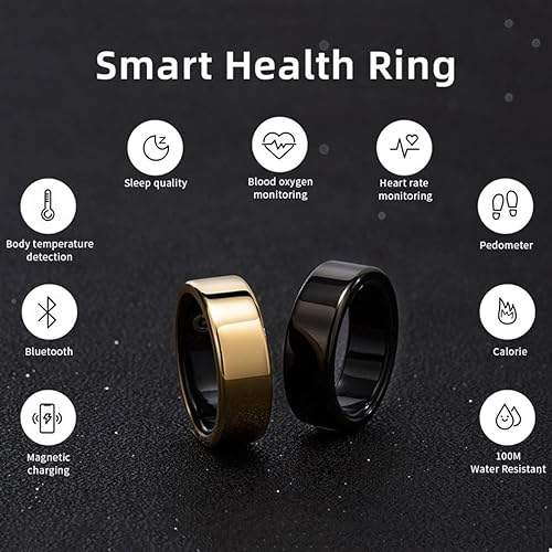 Miniatura 2 de Anillo inteligente, anillo inteligente de fitness, 7 días de duración de la batería, carga magnética, impermeable y ahorro de energía, para