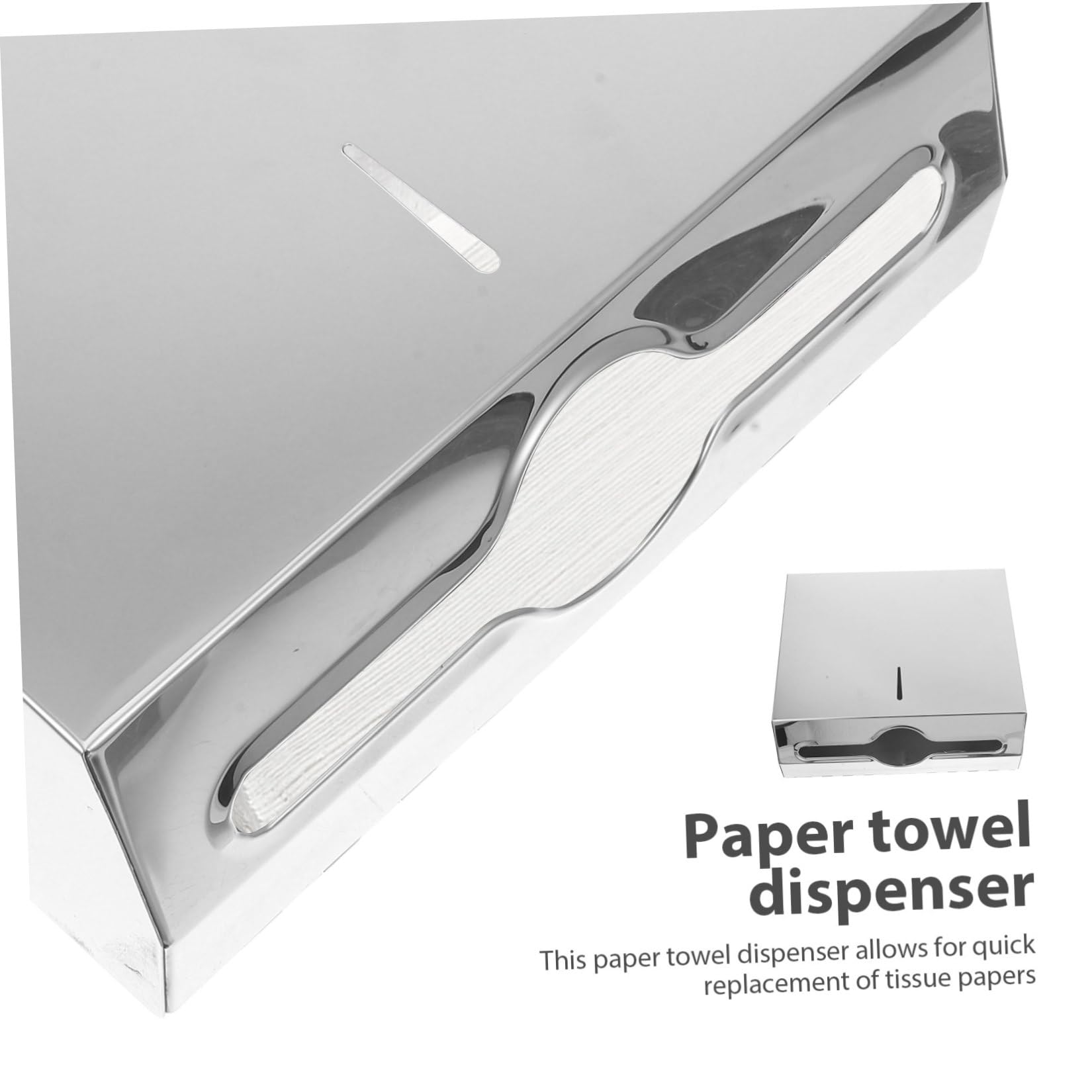 YARNOW Edelstahl Papierhandtuchspender mit Wandmontage Benutzerfreundliches Design Wasserfest für Badezimmer und Öffentliche Plätze Stilvoll und Elegant