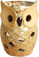 MONMOB Ceramic Owl Tea Light Holder - 4.7" Aromatherapy Oil Warmer Burner, Wax Melter Candle Holder, Ideal Gift for Women Mom Birthdays
