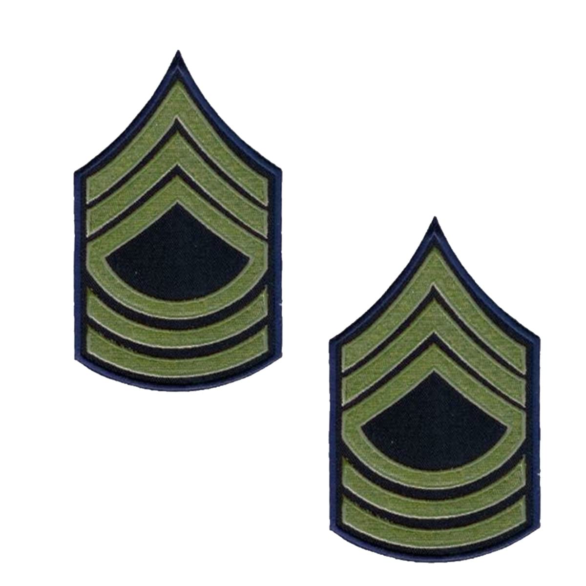 Epic Militaria Pair of Reproduction World War 2 US Army Olive Rank Patches (Master Sergeant)