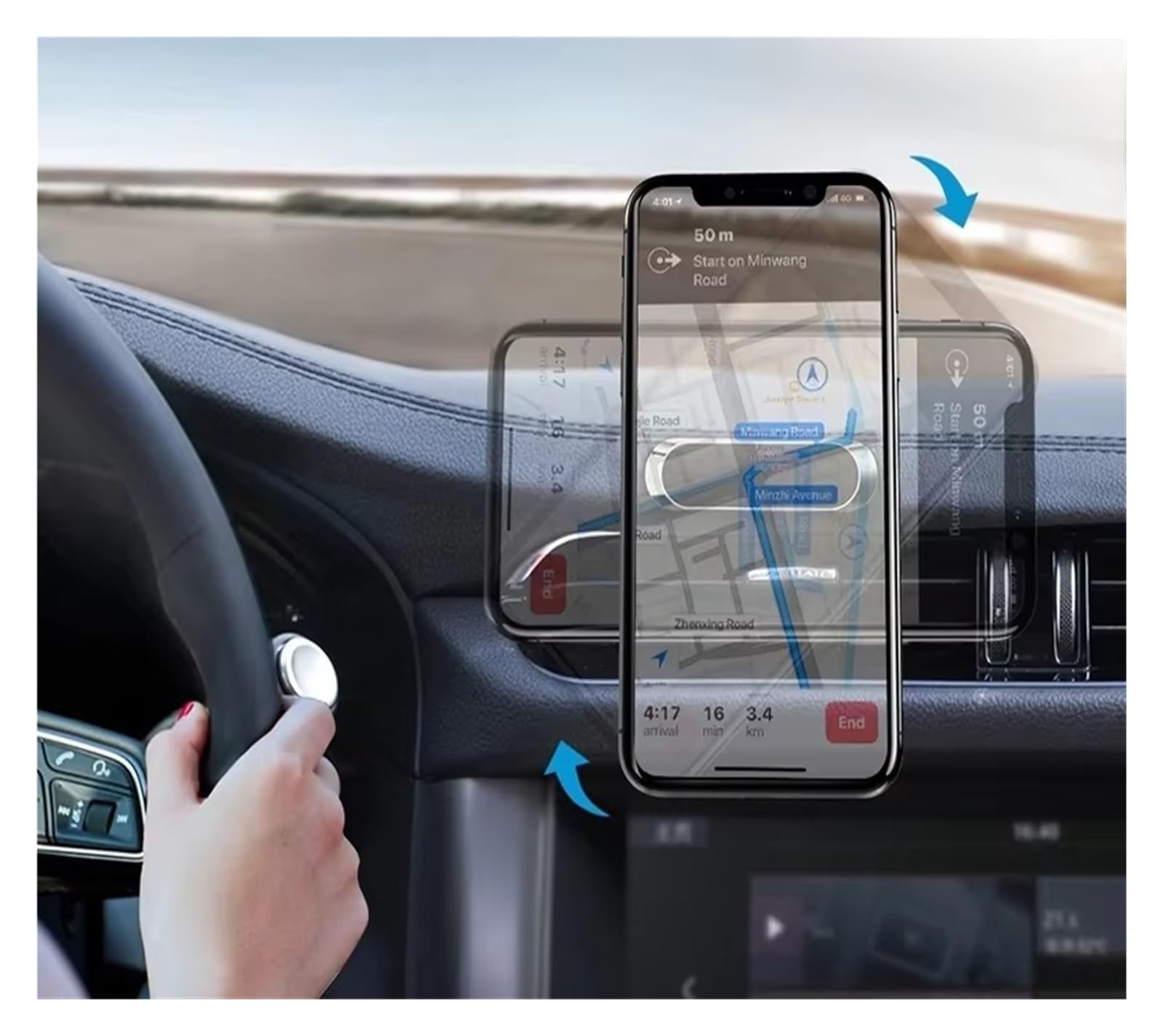 Per Samsung Supporto Universale Magnetico Auto Dashboad Parete Universale Supporto Magnetico Per Telefono Per Auto Porta Cellulare Auto(Silver)