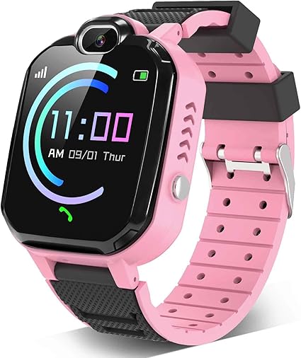 Amazon キッズスマートウォッチ 男の子 女の子用 スマートウォッチ 7つのゲーム付き 音楽プレーヤーカメラ 学校モード Sos電話ウォッチ 4 12歳の学生 子供 誕生日プレゼント ピンク Willowwind スマートウォッチ