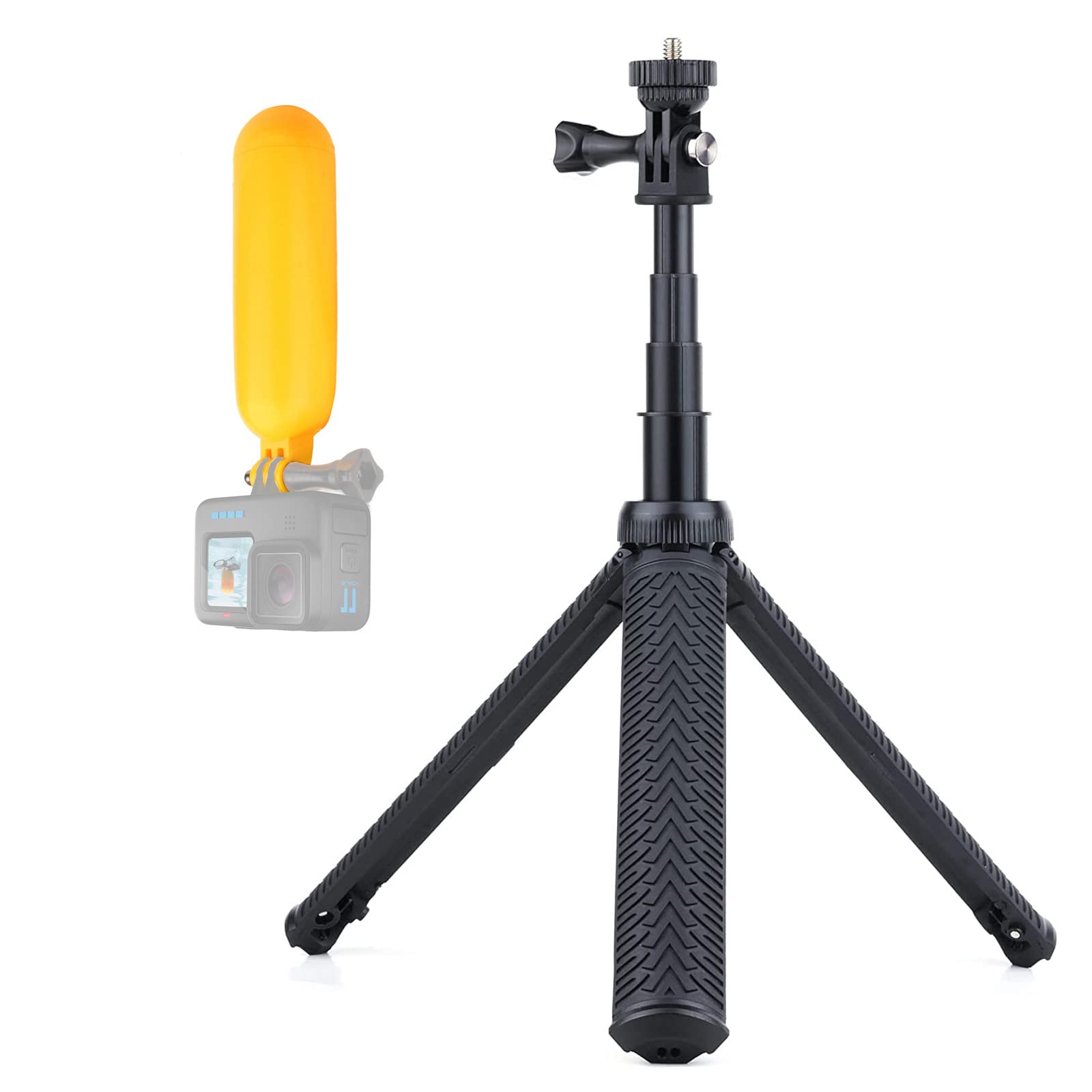 Perche à selfie en aluminium et poignée flottante pour caméra d'action GoPro Hero 11 10 9 8 7 6 5 4 3 Max AKASO SJCAM DJI OSMO - Utilisé comme perche télescopique monopode