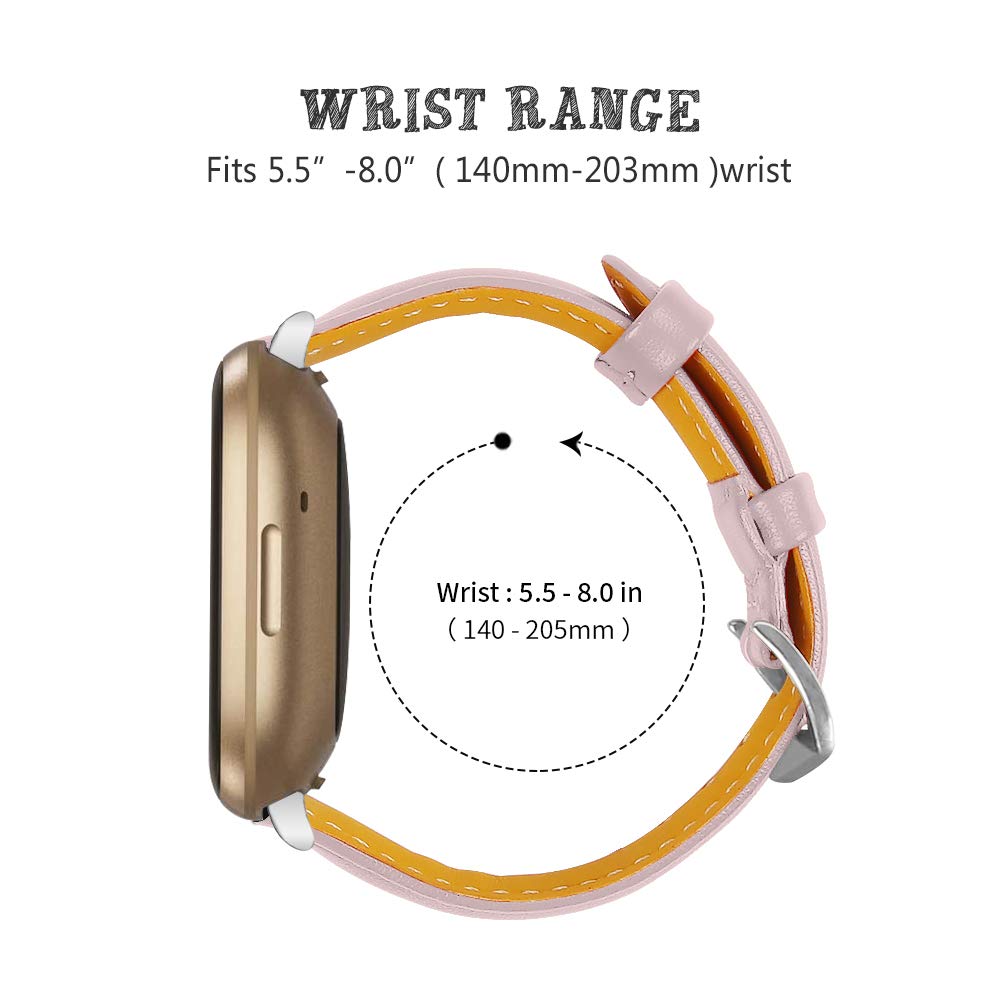 TopTen Cinturino In Pelle Per Fitbit Versa 3 E Sense, Regolabile, Colore Verde Menta, Accessorio Ricambio