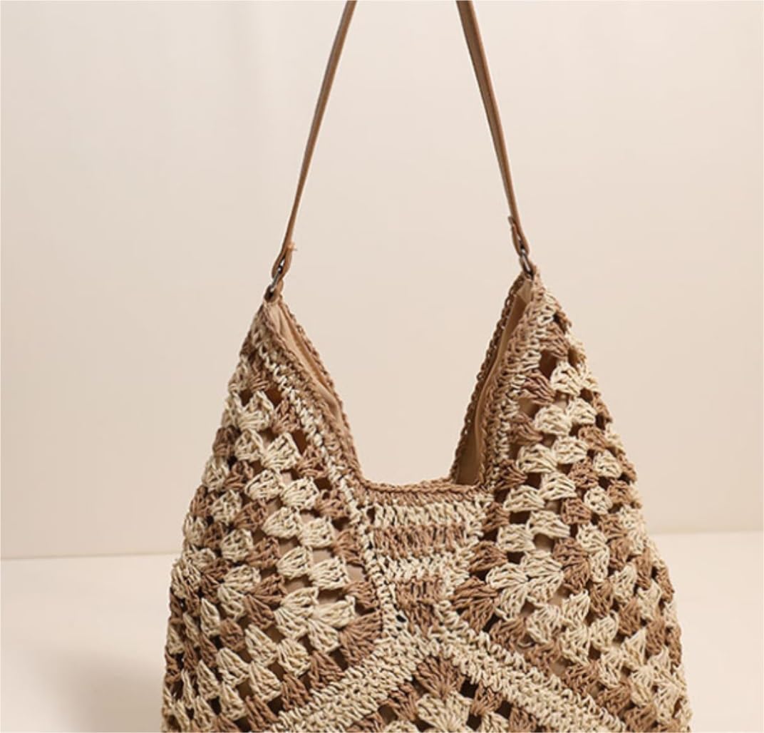 Monedero de verano Bolsos Hobo De Paja De Verano Para Mujer Bolso De Mano De Paja Todo Bolso De Paja Bolsa de vacaciones en la playa