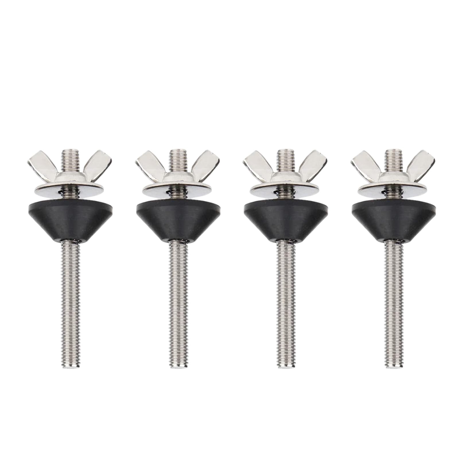 4 Sets Toilet Fixing Kit Seat Hinge Repair Kit Toilet Seat Fixings Bottom Hinges Stainless Steel Rubber Non Slip Fittings Toilets Tank Bolts M6 70mm