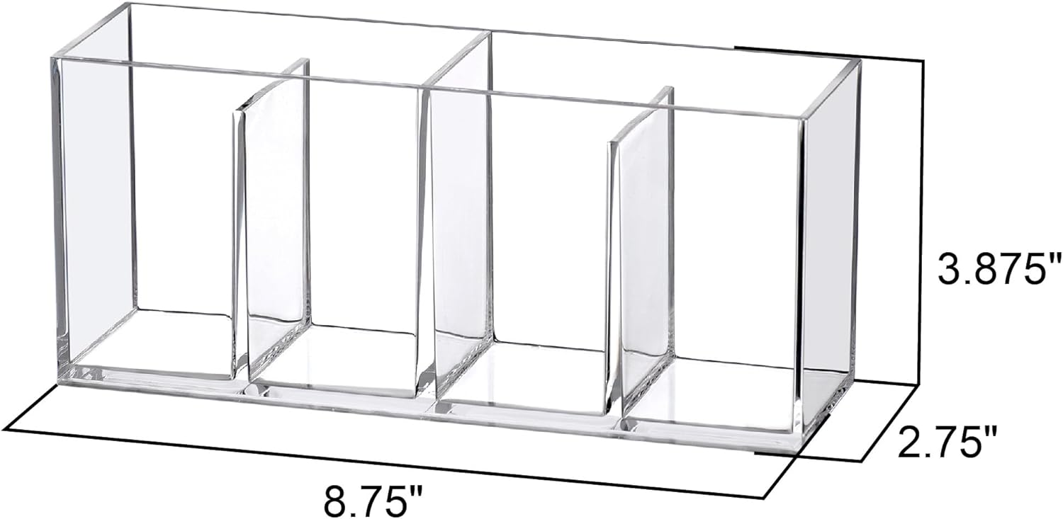 Amazing Abby - Felicia - Plastic Flatware Organizer, 4-Compartment Utensil Holder (2-Pack), Paper Plate Holder, Cutlery and Silverware Storage for Countertop, Perfect for Home and Restaurant Use
