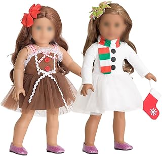 sweet dolly 18 Inch Christmas Doll Clothes Costumes, Doll Accesories, 18 Inches Doll Christmas Party Dress Snow Man Gingerbread Man Outfits for 18 inch Doll