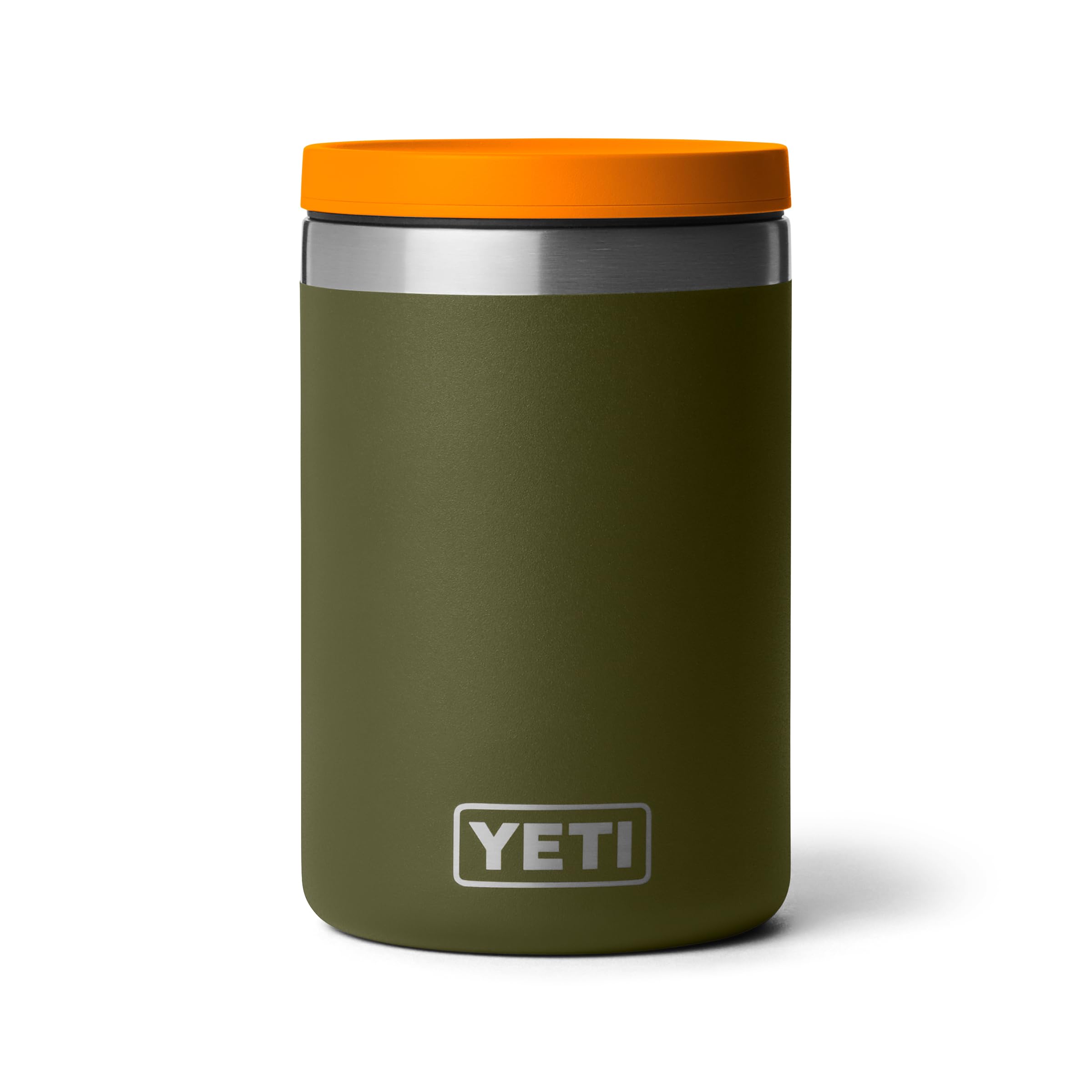 YETI Rambler 16 oz Food Jar, Vacuum Insulated, Stainless Steel, With Airtight Lid, Olive/King Crab Orange