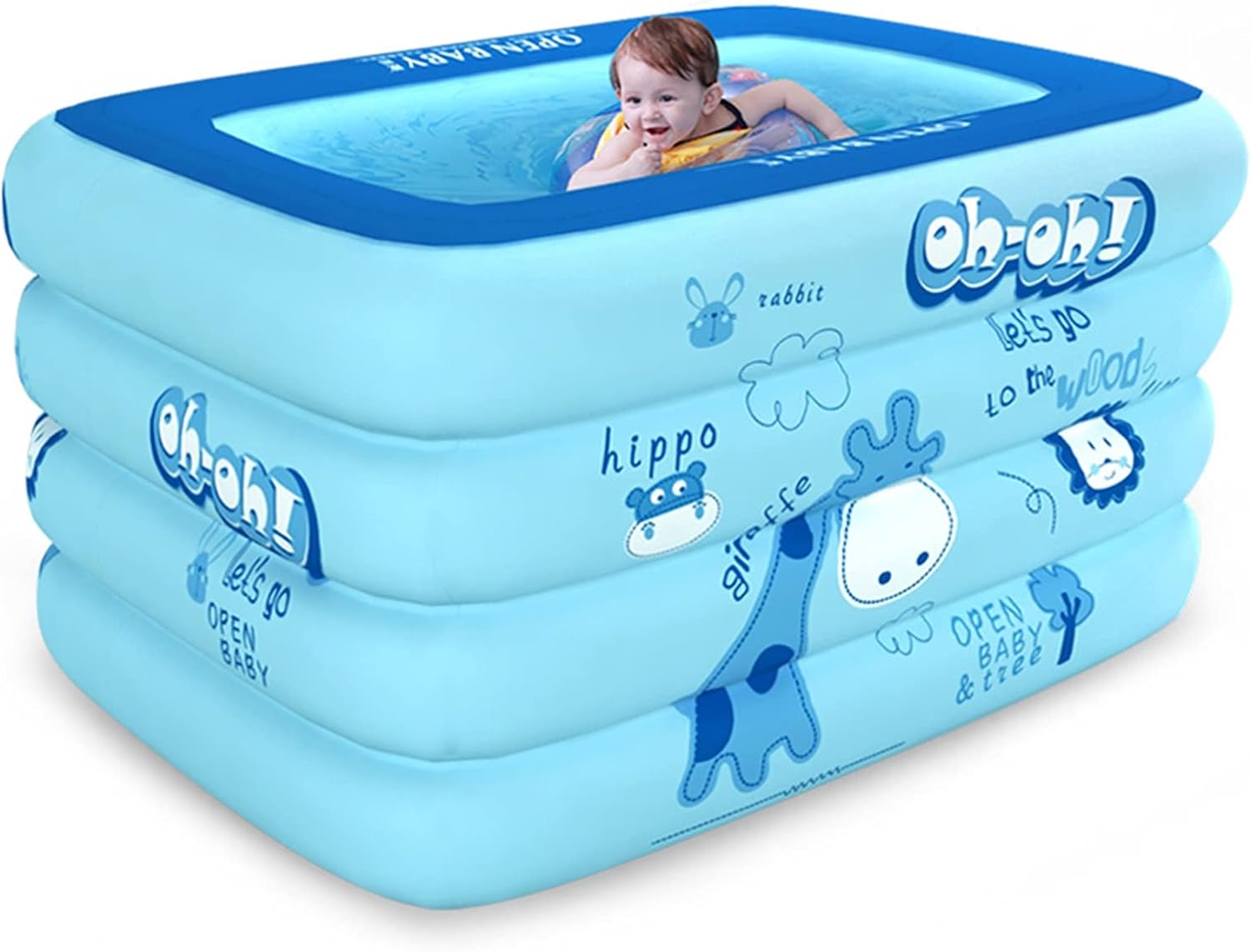 Piscina Piscina Inflable para Niños, Piscina Infantil Interior Y Exterior, Bañera De Bebé Multiusos (Color : Blue, Size : 140x105x75cm)