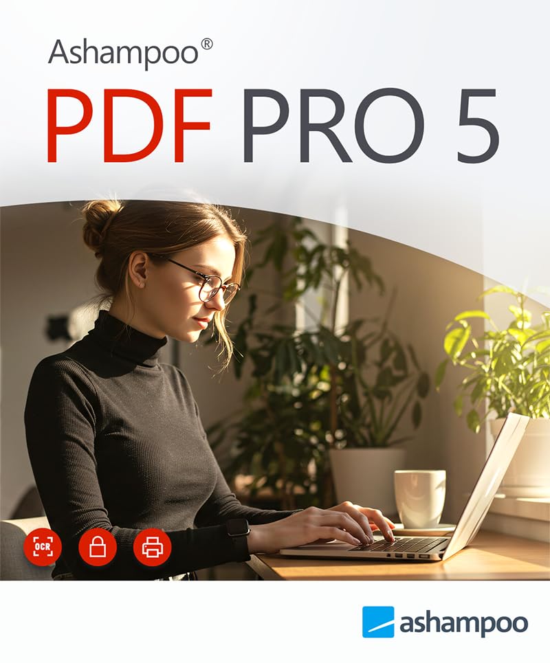 Ashampoo PDF Pro 5 – PDFs bearbeiten, konvertieren, zusammenfügen und erstellen | 1 Gerät | 1 Benutzer | PC Aktivierungscode per Product Key Card